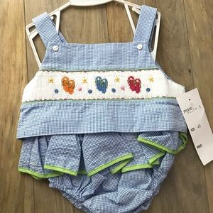 Royal Child Smocked 2 piece Swim 4T